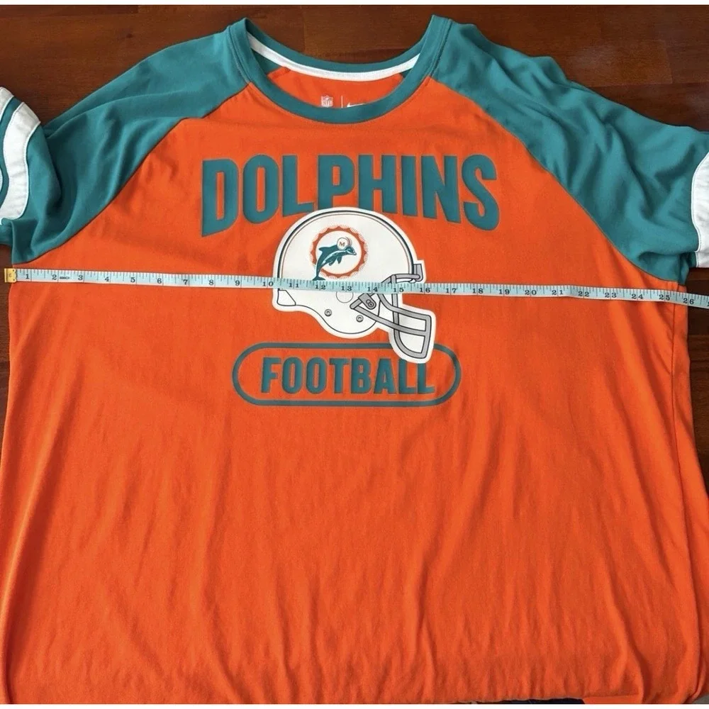Nike Miami Dolphins Orange Aqua Throwback Raglan Long Sleeve T-Shirt